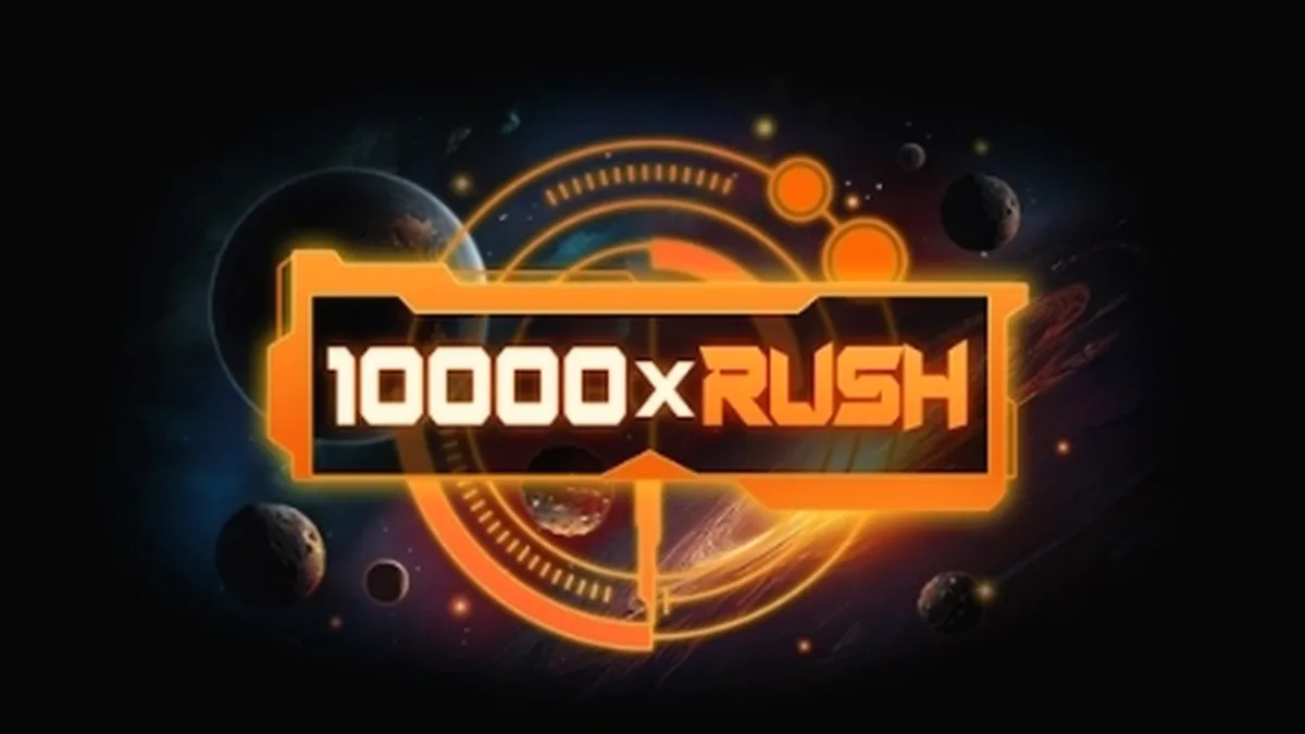 Tampilan visual slot 10000 x Rush dengan desain modern dan dinamis